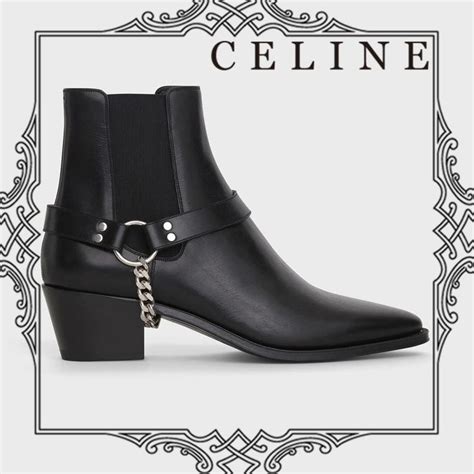 CELINE CAMARGUE BIKER CHELSEA BOOT in CALFSKIN